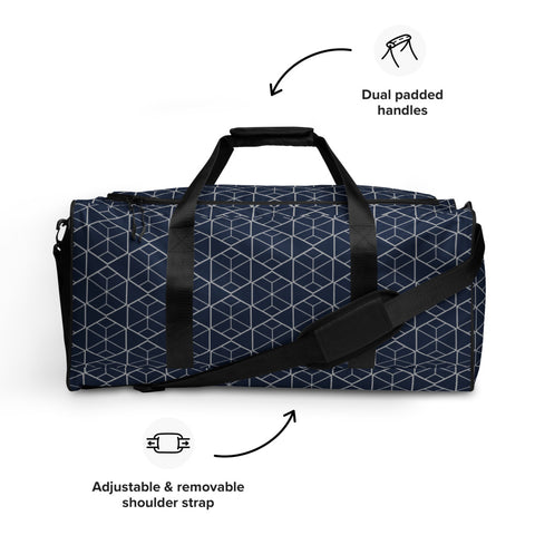 Duffle Bag - Geometric (Navy Blue)