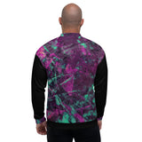 Bomber Jacket - Black/Purple Abstract