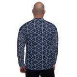 Bomber Jacket - Geometric (Navy Blue)