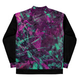 Bomber Jacket - Black/Purple Abstract