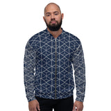 Bomber Jacket - Geometric (Navy Blue)