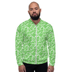 Bomber Jacket - Light Green Abstract