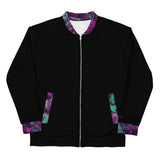 Bomber Jacket - Black/Purple Abstract