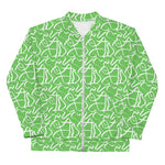 Bomber Jacket - Light Green Abstract