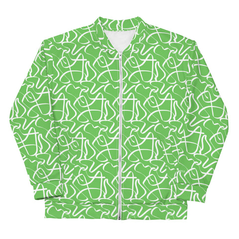 Bomber Jacket - Light Green Abstract