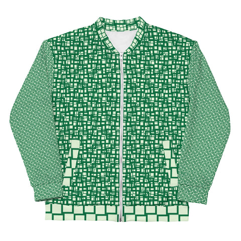 Bomber Jacket - Green Abstract