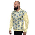 Bomber Jacket - Yellow/Blue Basket Weave