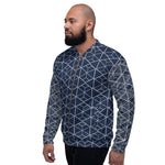 Bomber Jacket - Geometric (Navy Blue)