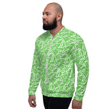 Bomber Jacket - Light Green Abstract