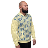 Bomber Jacket - Yellow/Blue Basket Weave