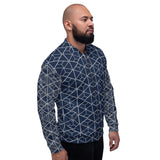 Bomber Jacket - Geometric (Navy Blue)