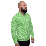 Bomber Jacket - Light Green Abstract