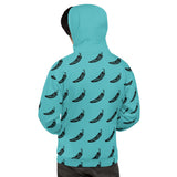 Abstract Hoodie - Aqua/Black Chili Pepper