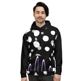 Abstract Hoodie - Black Polkadot