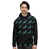 Hoodie - Black/Aqua Chili Pepper