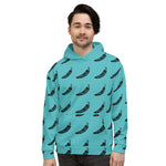 Abstract Hoodie - Aqua/Black Chili Pepper