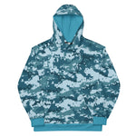 Hoodie - Ocean Blue Camo