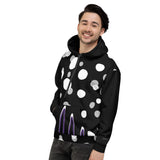 Abstract Hoodie - Black Polkadot