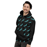 Hoodie - Black/Aqua Chili Pepper