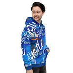 Abstract Hoodie - Hustle Blue