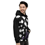 Abstract Hoodie - Black Polkadot